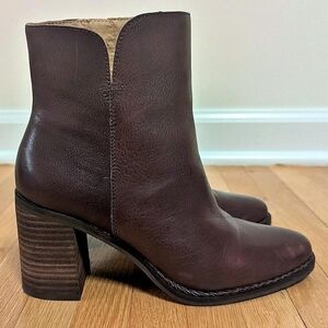 Brown Leather Lucky Brand Ankle Boots